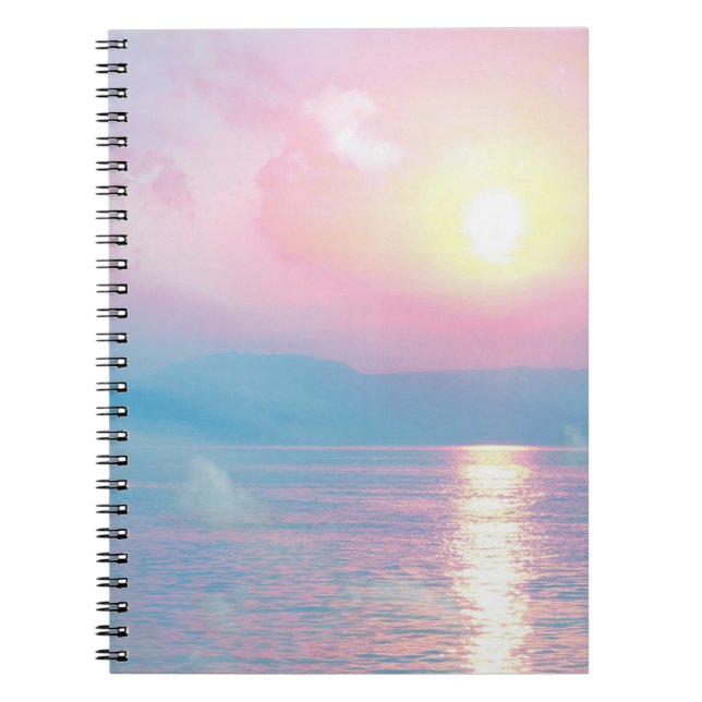 Magical landscape in pink sunset   notebook (Front)