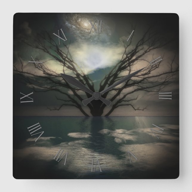 Magical Landscape Square Wall Clock (Front)