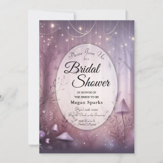 Magical Lavender Fairy Lights Bridal Shower Invitation
