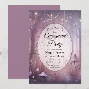 Magical Lavender Fairy Lights Engagement Party Invitation
