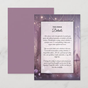 Magical Lavender Fairy Lights Wedding Enclosure Card