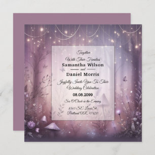 Magical Lavender Fairy Lights Wedding Invitation