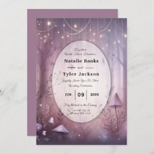 Magical Lavender Fairy Lights Wedding Invitation