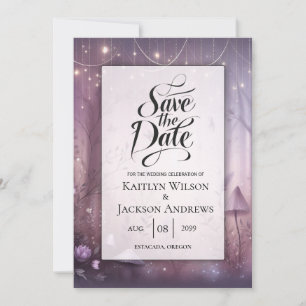 Magical Lavender Fairy Lights Wedding Save The Date
