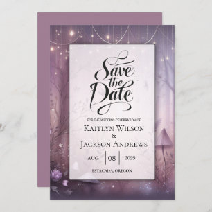 Magical Lavender Fairy Lights Wedding Save The Date