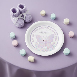 Magical Lavender Purple Butterfly Baby Shower Paper Plates