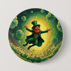 Magical Leprechaun St. Patrick’s Day Art Button