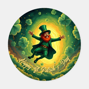 Magical Leprechaun St. Patrick’s Day Art Coaster Set