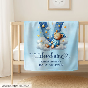 Magical Letter V Cloud Nine Teddy Bear Baby Gift Blanket