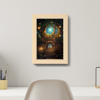 Magical Library, Fantasy, Framed Art