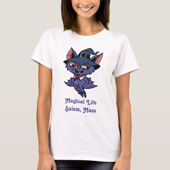 Magical Life Salem Mass Witch Bat T-Shirt (Front)