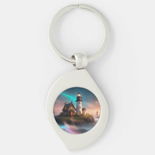 Magical Lighthouse Scene Keychain