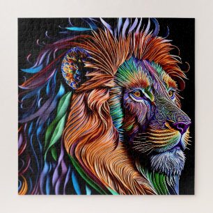 Magical Lion-Paper Quilling Style, Weirdcore Craft Jigsaw Puzzle