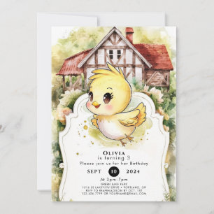 Magical Little Chicken Birthday Invitation