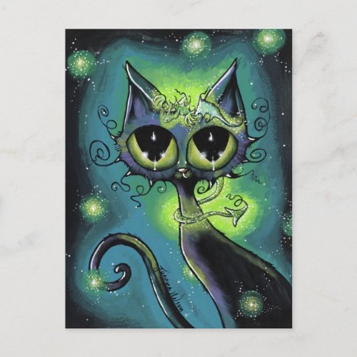 Magical Little Friend Dragon and Cat Postcard