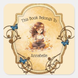 Magical Little Girl Reading a Book 