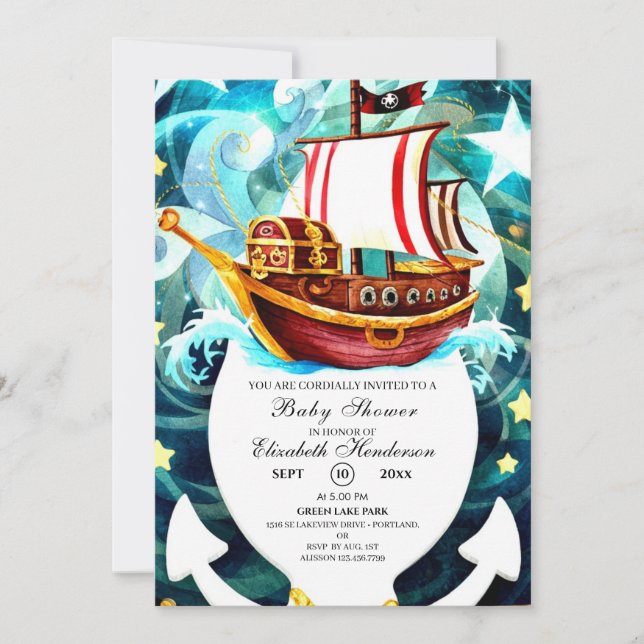 Magical Little Pirate Baby Shower Invitation (Front)