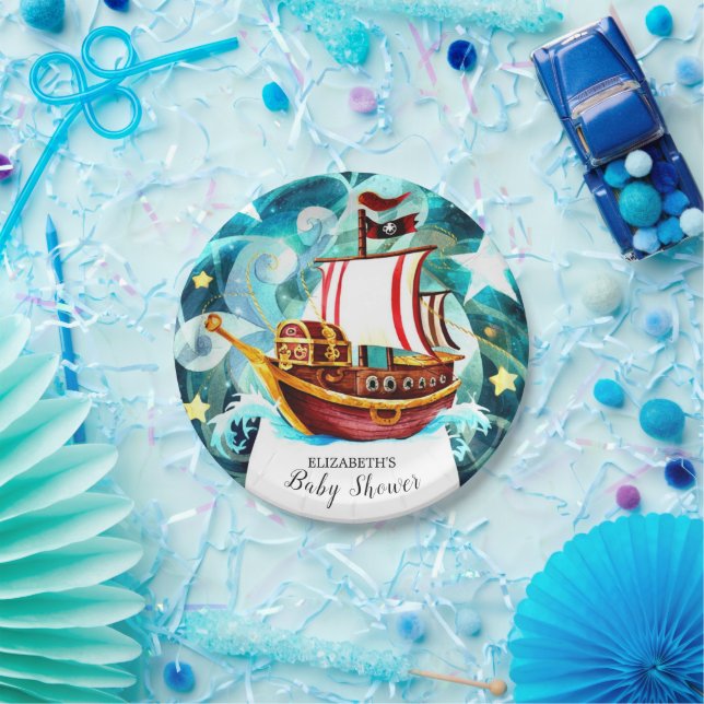 Magical Little Pirate Baby Shower Paper Plates (Party)
