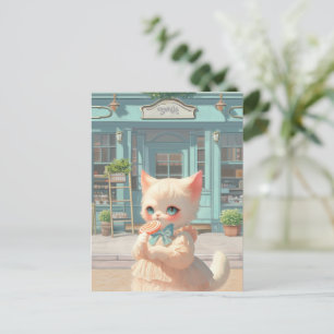 Magical Lollipop: Bao Bao Baby Cat Sweet Shop Announcement Postcard