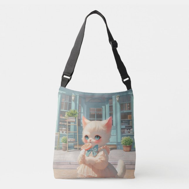 Magical Lollipop: Bao Bao Baby Cat Sweet Shop Crossbody Bag (Front)