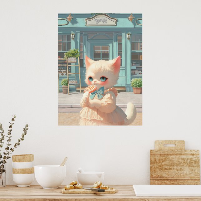 Magical Lollipop: Bao Bao Baby Cat Sweet Shop Poster (Kitchen)