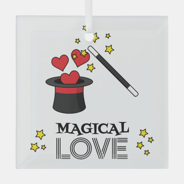 Magical Love - Black Glass Ornament (Front)