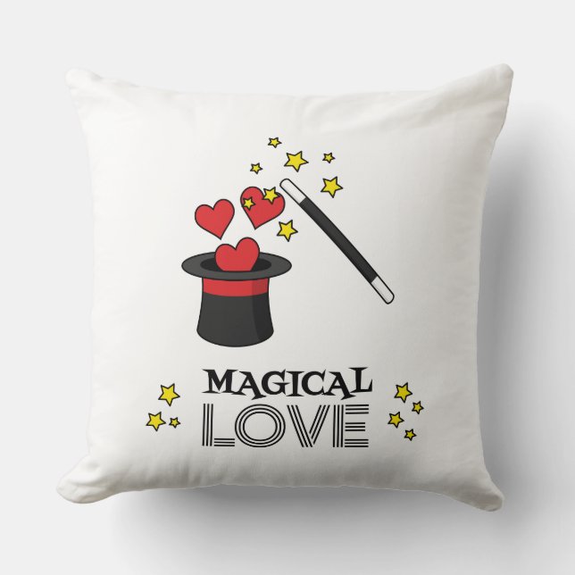 Magical Love - Black Throw Pillow (Front)