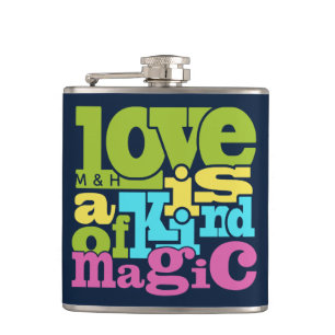 Magical Love custom monogram flask