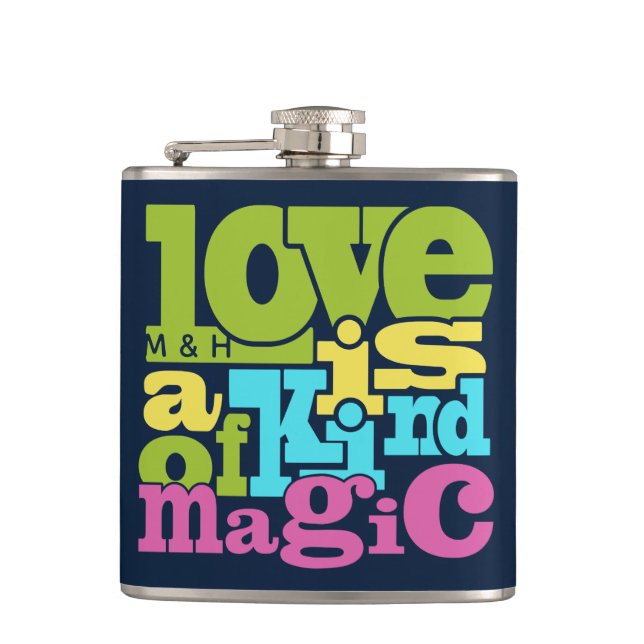 Magical Love custom monogram flask (Front)