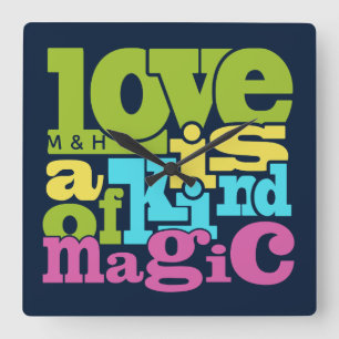 Magical Love custom monogram wall clock