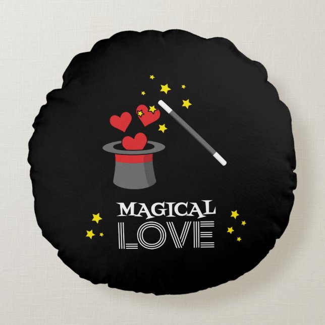 Magical Love - White Round Pillow (Front)