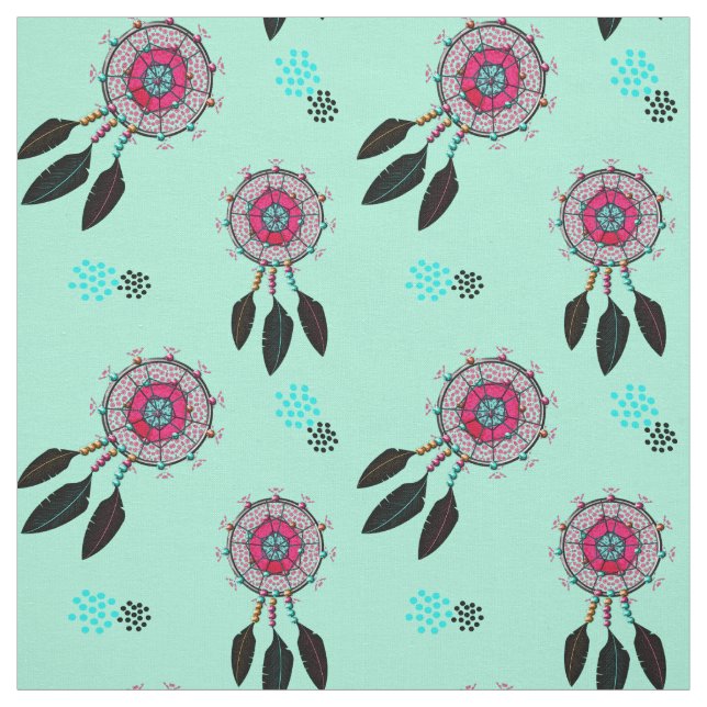 Magical Lucky Native American Dream Catchers Fabric (Swatch)