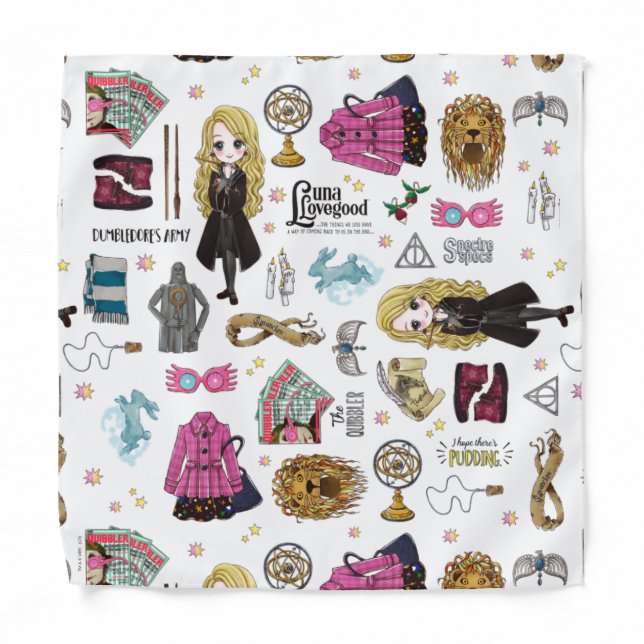 Magical Luna Lovegood Watercolor Bandana (Front)