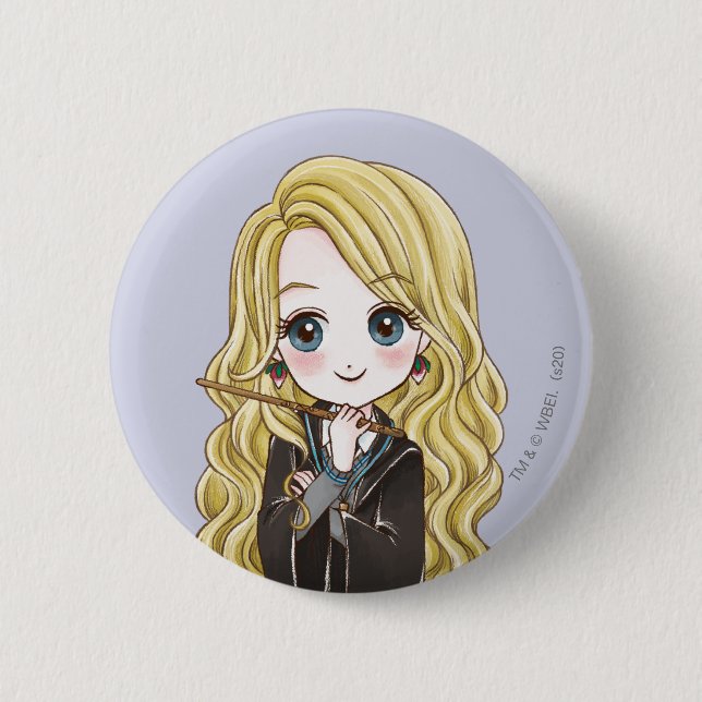 Magical Luna Lovegood Watercolor Button (Front)
