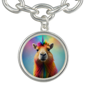 "Magical Majesty: The Rainbow Unicorn Capybara" Bracelet