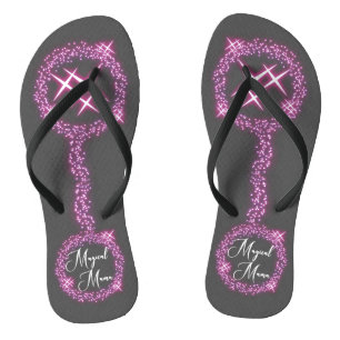 Magical Mama circle of glowing stars Flip Flops