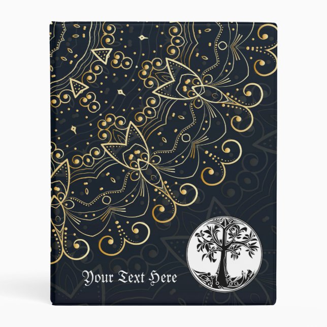 Magical Mandala Midnight Witches Book Of Shadows Mini Binder (Front)