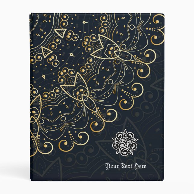 Magical Mandala Midnight Witches Book Of Shadows Mini Binder (Front)