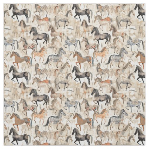 Magical Mane: Whimsy Horse Fabric