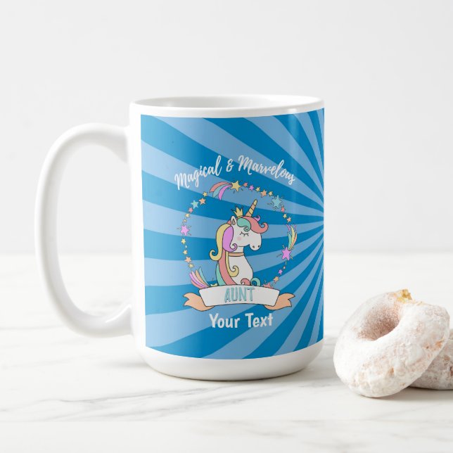 Magical Marvelous Aunt  - Unicorn Princess Coffee Mug (With Donut)