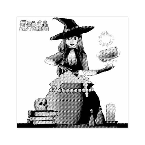 Magical Marvelous Beauty Seal Sorceress Witch Rubber Stamp