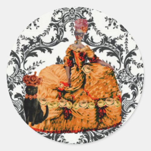 Magical Masquerade Maire Antoinette Halloween Classic Round Sticker