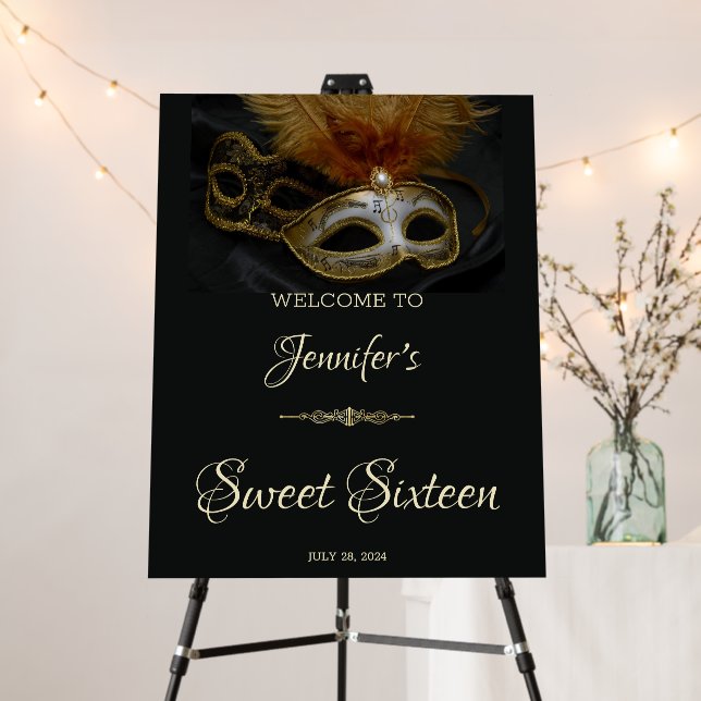 Magical Masquerade Sweet 16 Foam Board (In Situ (Stand))