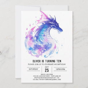 Magical Medieval Dragon Adventure Birthday Invitation