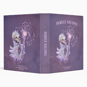 Magical melodies of the cute purple skeleton.  3 ring binder