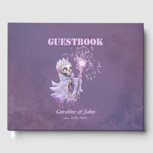 Magical melodies of the cute purple skeleton.  guest book