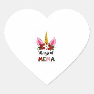 Magical Mema Unicorn Shirt Christmas Pajama Shirt Heart Sticker