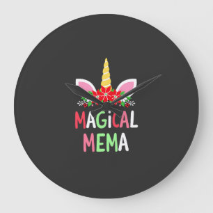 Magical Mema Unicorn Shirt Christmas Pajama Shirt Large Clock