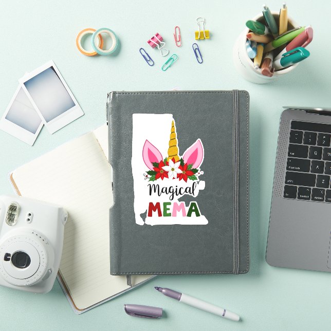Magical Mema Unicorn Shirt Christmas Pajama Shirt  Sticker (iPad Cover)