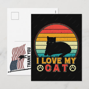 Magical Meow Meow Thank You Veterans Memorial Day Holiday Postcard